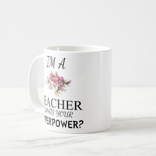 Im美しい花柄の先生の超出力のマグ コーヒーマグカップ (正面左)