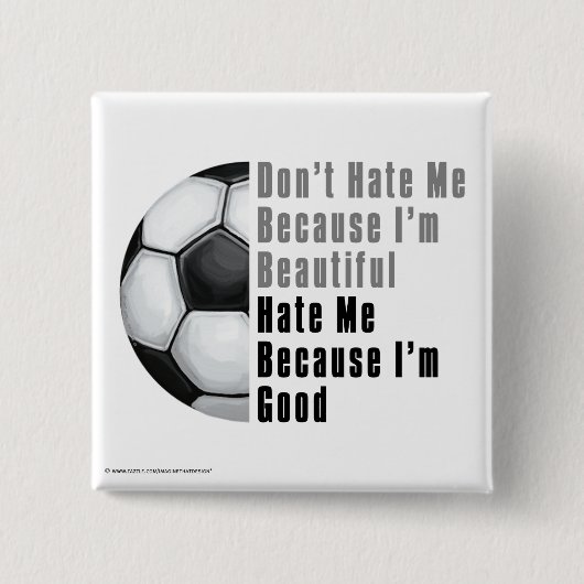 Im美しいIm良いサッカーボール 缶バッジ (正面)