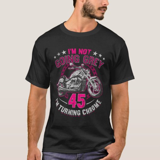 Im行かないグレーImターニングクロムバイク45T Tシャツ (正面)