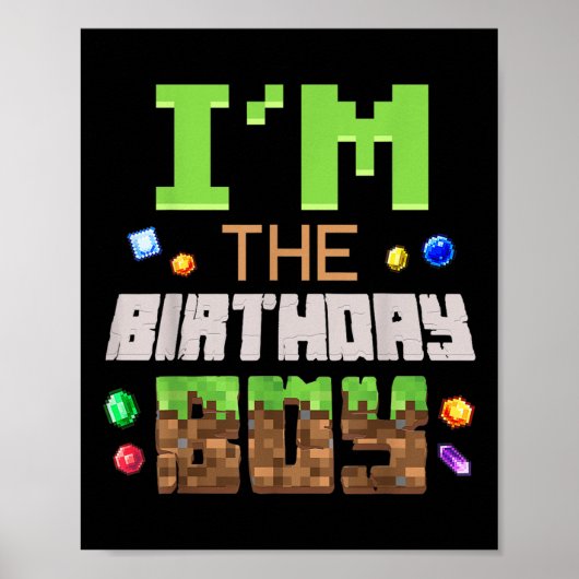 Im誕生日ボーイパーティービデオゲーマーピクセル番号 ポスター (正面)