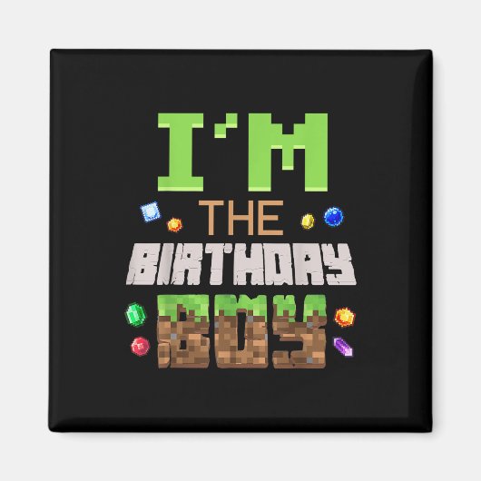 Im誕生日ボーイパーティービデオゲーマーピクセル番号 マグネット (正面)