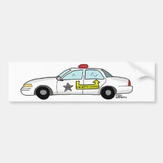 Im警官のパトカーの愚かなロゴと バンパーステッカー