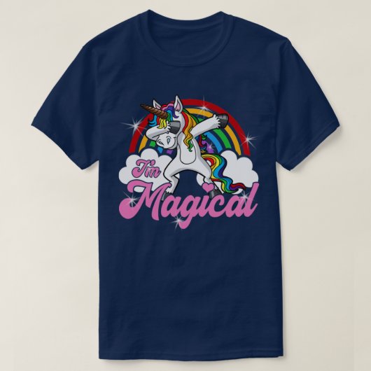 Im魔法のユニコーンかわいいガーリーおとぎ話の生き物 Tシャツ (デザイン正面)