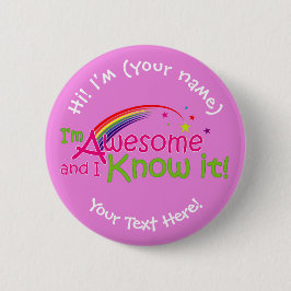 I'm & 素晴らし I Know -ピンク 缶バッジ