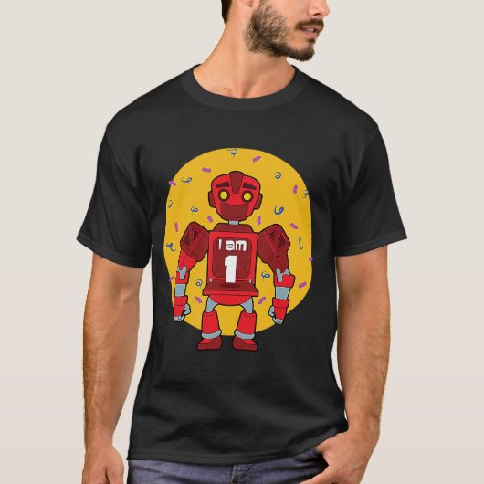 Im 1誕生日主題型ロボット tシャツ (正面)