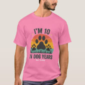 Im 10犬歳80歳の男性おもしろい誕生日 tシャツ (正面)