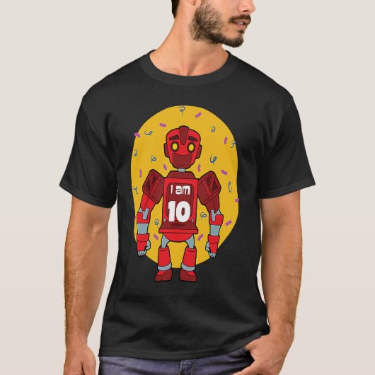 Im 10誕生日主題化ロボット tシャツ (正面)