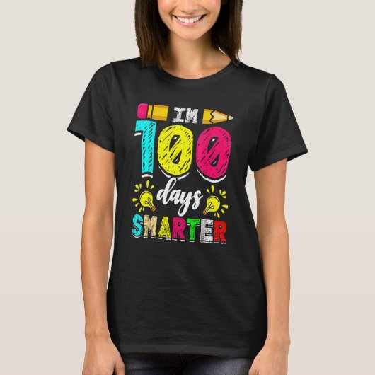 I'm 100 Days Smarter Student 100th School Day Chal Tシャツ (正面)