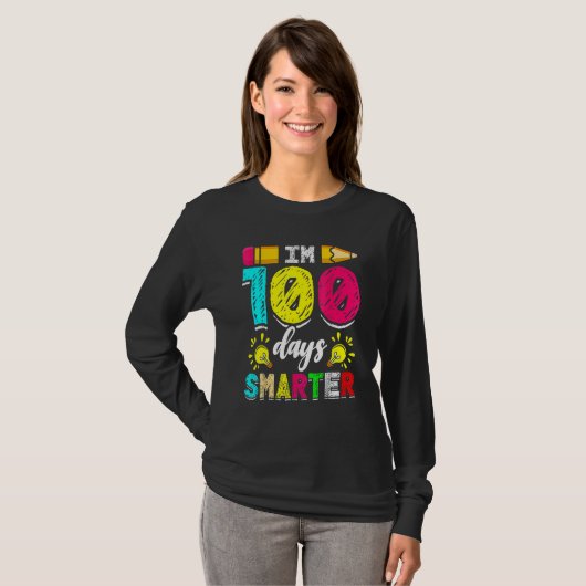 I'm 100 Days Smarter Student 100th School Day Chal Tシャツ (正面フル)