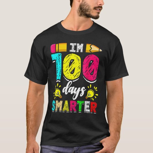 I'm 100 Days Smarter Student 100th School Day Chal Tシャツ (正面)