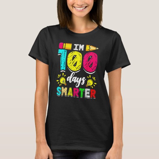 I'm 100 Days Smarter Student 100th School Day Chal Tシャツ (正面)