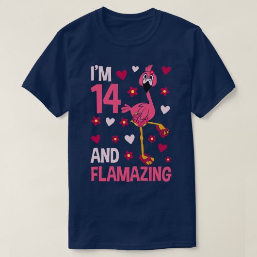 Im 14とFlamazingフラミンゴ Tシャツ (デザイン正面)