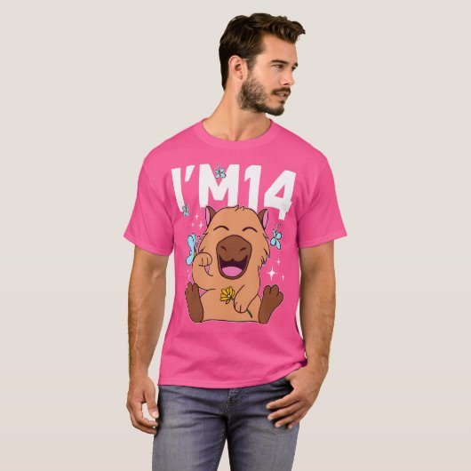 I'M 14 Bday Capybara 14誕生日Capybara Tシャツ (正面フル)