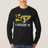 I'm 3 And Digging It 3nd Birthday Party Constructi Tシャツ (正面)