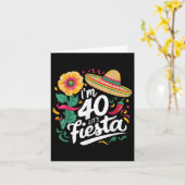Im 40 Lets Fiesta 40th Birthday Cinco De Mayo Birt カード (黄色い花)