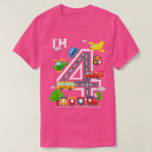 I'm 4 Birthday Boy 4th Bday Train Car Fire Truck A Tシャツ (デザイン正面)