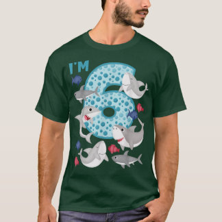 I'm 6 6th Birthday Crew Shark Theme Family Matchin Tシャツ