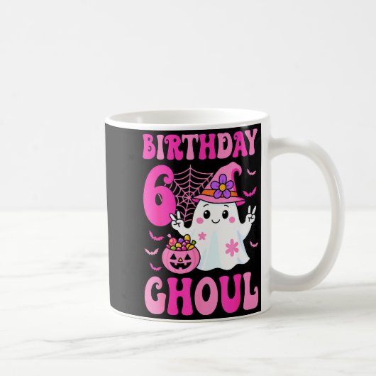 I'm 6 Years Old Girls Cute Ghost It's My 6th Birth コーヒーマグカップ (右)