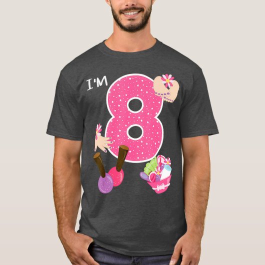Im 8スパパーティー誕生日ガール爪、 ネイルポーランドメイクアップ tシャツ (正面)