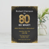 I'm 80 So What! Black Gold 80th Birthday 招待状 (スタンド正面)