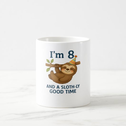 I'm 8 and a Sloth-ly Good Time Classic T-Shirt コーヒーマグカップ (中央)