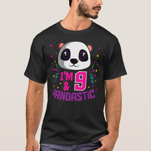 I'm 9 & Pandastic Birthday Party Panda Bday Celebr Tシャツ (正面)