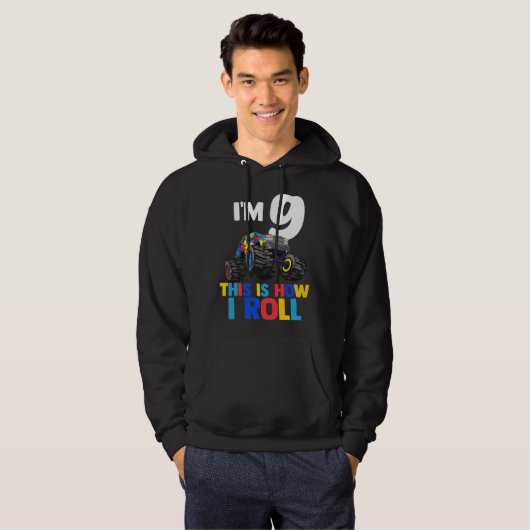 I'm 9 This Is How I Roll Shirt Autism Awareness パーカ (正面フル)