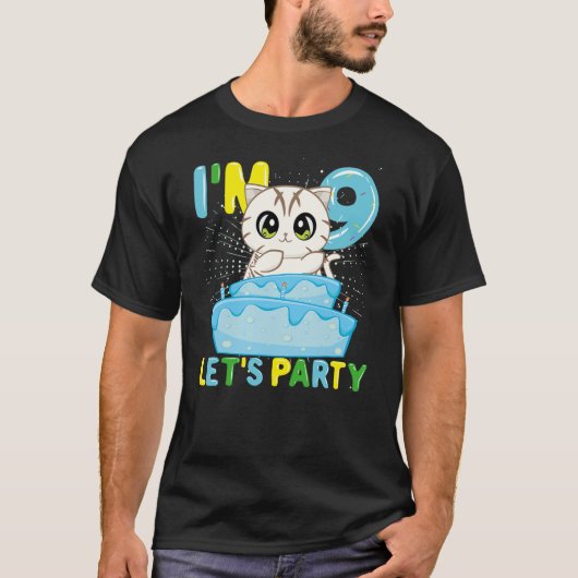 I'm 9 Year Old 9th Birthday Boy American Shorthair Tシャツ (正面)
