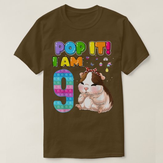 I'm 9 Years Old 9th Birthday Guinea Pig Girls Pop  Tシャツ (デザイン正面)