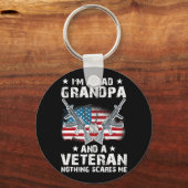 Im Aパパグランパと退役軍人USA国旗の退役軍人Fa キーホルダー (正面)