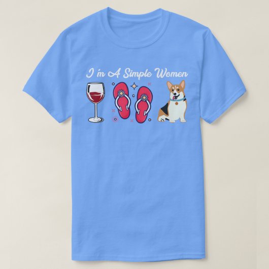 Im A女子シンプルワインフリップフロップPembroke Corgi Do Tシャツ (デザイン正面)