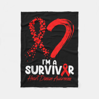 Im A遺族ハート病認識度赤いリボンM フリースブランケット