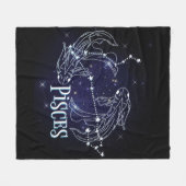 Im A魚座〔占星術の〕十二宮図.トレンディー魚座〔占星術の〕十二宮図標識 フリースブランケット (正面(横))