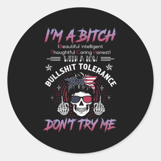 I'm A Beautiful Intelligent Thoughtful Caring Hone ラウンドシール (正面)