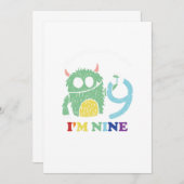 Im A Big Monster Now 9 th Birthday Party Gift 招待状 (正面/裏面)
