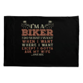 Im A Biker I Do What I Want Funny Motorcycle Motor 枕カバー (裏面)