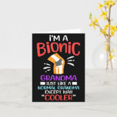 I'm A Bionic Grandma Funny Quote For Cool Grandmot カード (黄色い花)