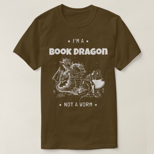 I'm A Book Dragon Not A Worm Book Lover642 Tシャツ (デザイン正面)