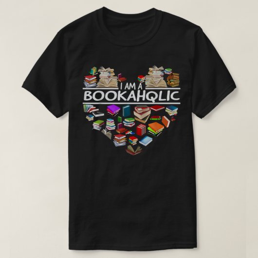 Im A BOOKAHOLIQ、図書本温読の低 Tシャツ (デザイン正面)