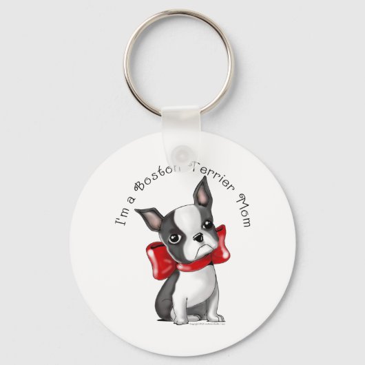 *I'm a Boston Terrier Mom* Adorable Dog キーホルダー (正面)