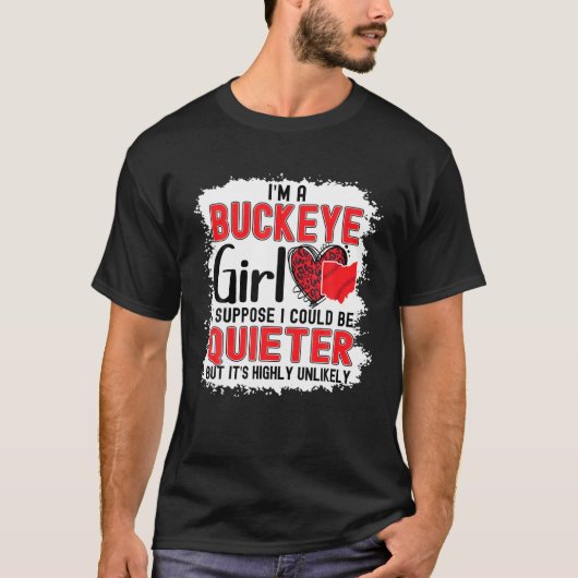 Im A Buckeye Girl Ohio女性用州 Tシャツ (正面)