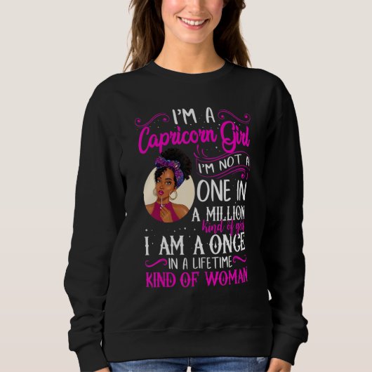 I'm A Capricorn Girl Black Women December January  スウェットシャツ (正面)