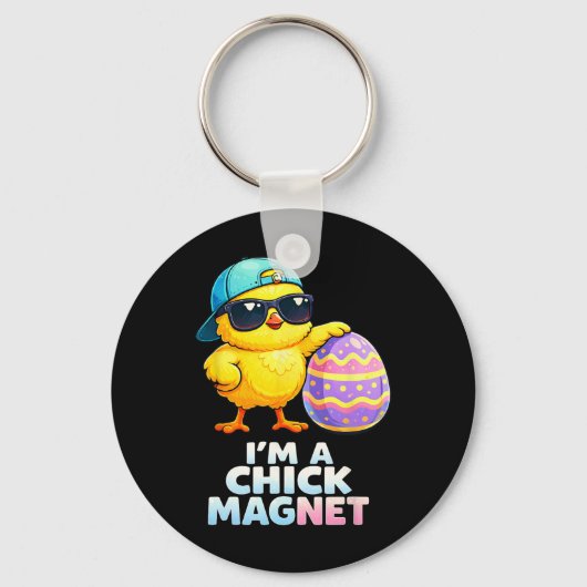Im A Chick Magnet Funny Easter Chick Pun For Boys  キーホルダー (正面)