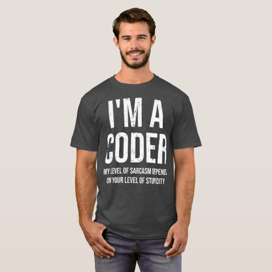 Im A Coder私の皮肉コーダのレベおもしろいル Tシャツ (正面フル)
