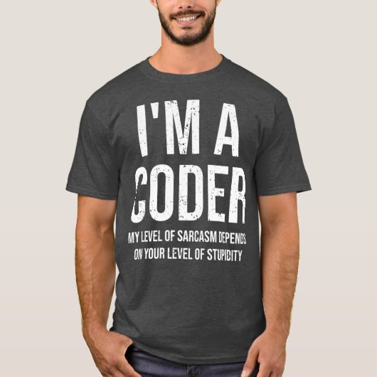Im A Coder私の皮肉コーダのレベおもしろいル Tシャツ (正面)