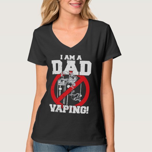 I'm A Dad Against Vaping Strict Parent Anti Smokin Tシャツ (正面)