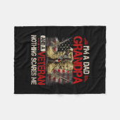 I'm A Dad Grandpa And A Veteran American Flag フリースブランケット (正面(横))