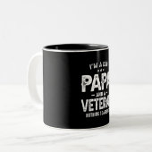I'm a Dad Papa and Veteran - Funny Fathers Day ツートーンマグカップ (正面左)