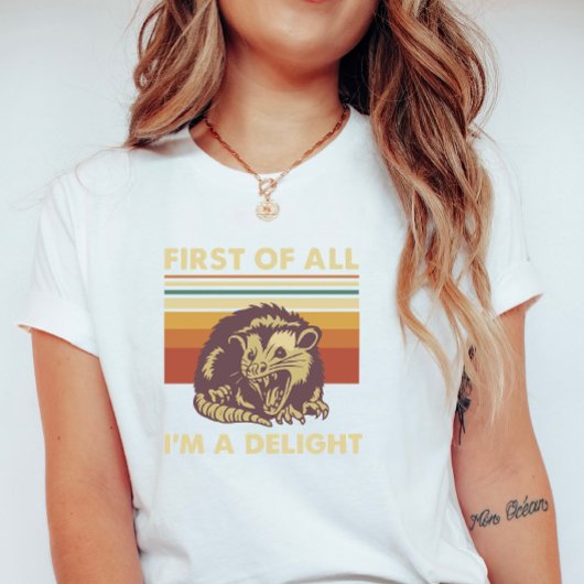 「I'm a Delight」ポッサム; おもしろレトロサマー Tシャツ