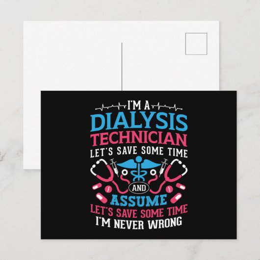 I'm A Dialysis Technician Nephrology Dialysis Tech ポストカード (正面/裏面)